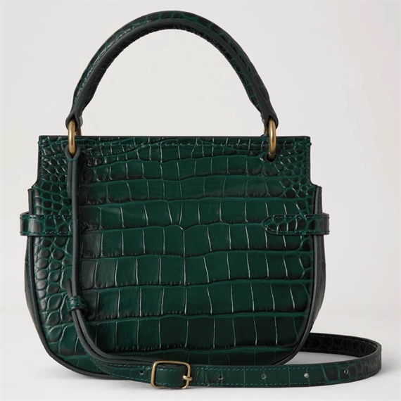 Mulberry Small Amberley Satchel Emerald Shiny Croc